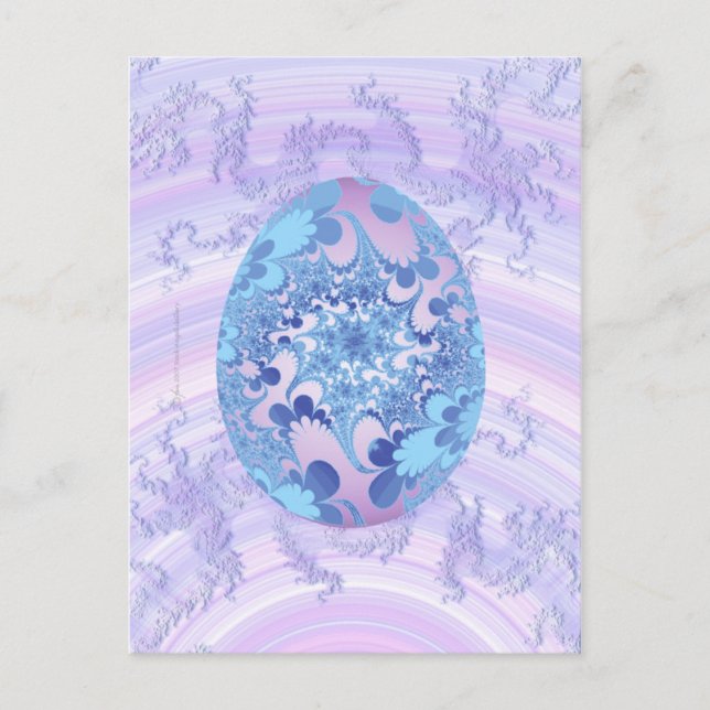 Blue and Purple Painted Egg Postcard (Front)