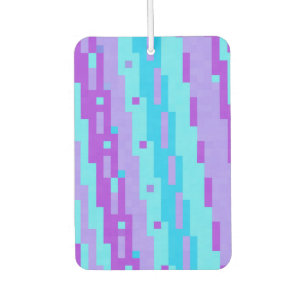 blue and purple pixels air freshener