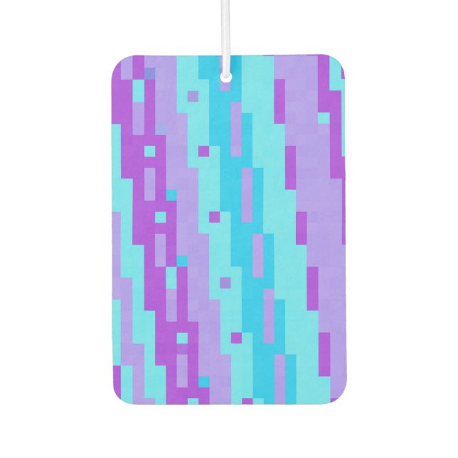 blue and purple pixels air freshener (Front)