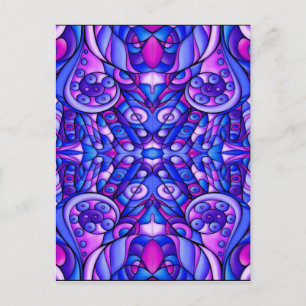 Blue And Purple Psychedelic Swirls Postcard