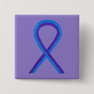 Blue and Purple Ribbon Awareness Custom Pin