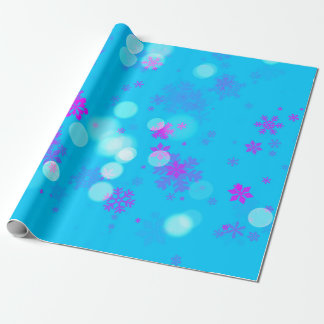 Blue and Purple Snowflake Wrapping Paper