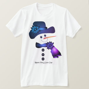 Blue and Purple Snowman T-Shirt