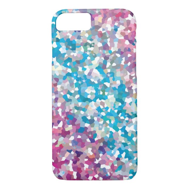 Blue and Purple Sparkly Winter Snow Abstract Art Case-Mate iPhone Case (Back)