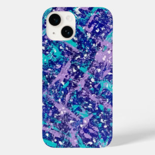 Blue and Purple Splatter Art Case-Mate iPhone 14 Case