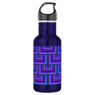 Blue and purple square scales 532 ml water bottle