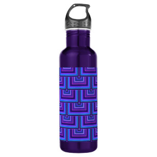 Blue and purple square scales 710 ml water bottle