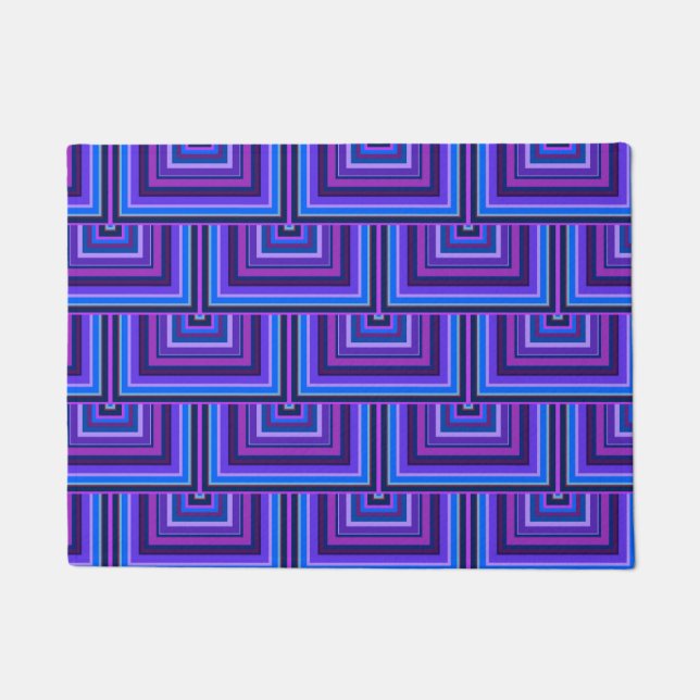 Blue and purple square scales doormat (Front)