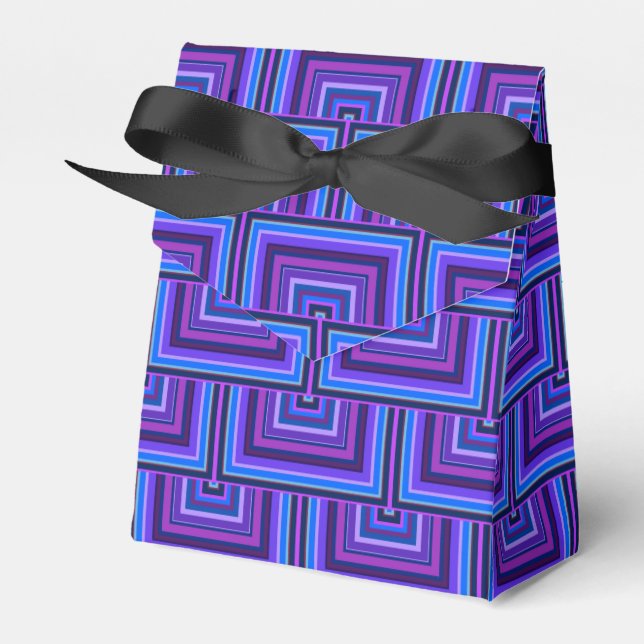 Blue and purple square scales favor box (Front Side)