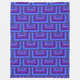 Blue and purple square scales fleece blanket