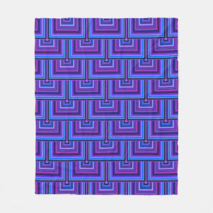 Blue and purple square scales fleece blanket