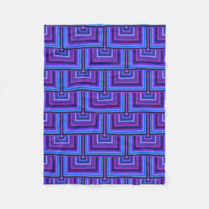 Blue and purple square scales fleece blanket
