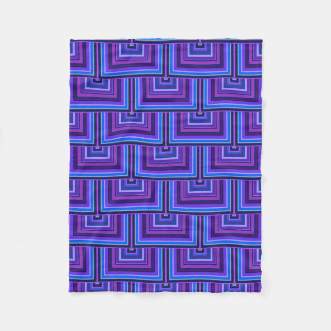 Blue and purple square scales fleece blanket (Front)