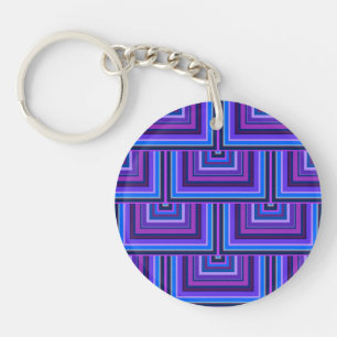 Blue and purple square scales keychain