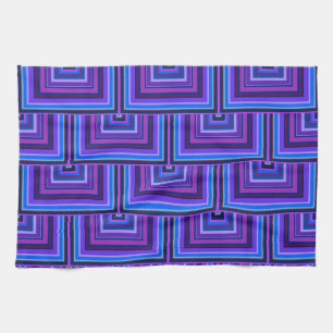 Blue and purple square scales kitchen towel