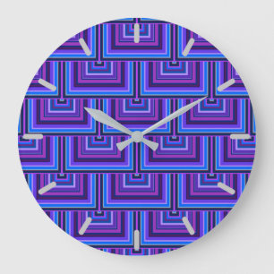 Blue and purple square scales large clock