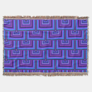 Blue and purple square scales throw blanket