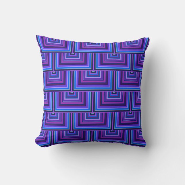 Blue and purple square scales throw pillow (Front)