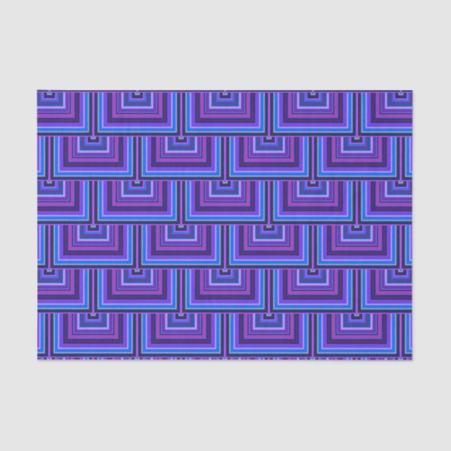 Blue and purple square scales tissue paper (Front)