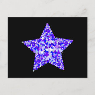 Blue and Purple Star of Stars Postcard