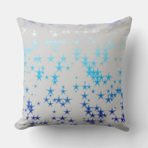 blue and purple stars throw pillow