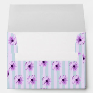 blue and purple striped daisy pattern envelope