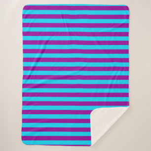 Blue and Purple Stripes Design Sherpa Blanket
