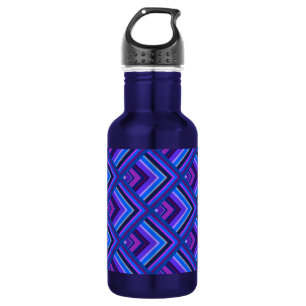 Blue and purple stripes scale pattern 532 ml water bottle