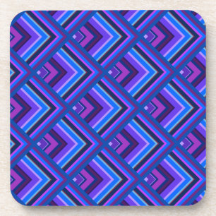 Blue and purple stripes scale pattern coaster
