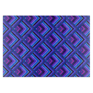 Blue and purple stripes scale pattern cutting board