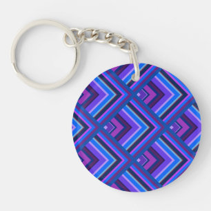 Blue and purple stripes scale pattern keychain