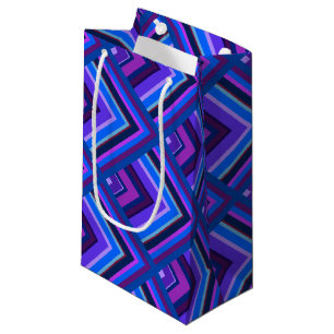 Blue and purple stripes scale pattern small gift bag