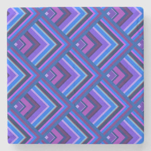 Blue and purple stripes scale pattern stone coaster