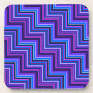 Blue and purple stripes stairs coaster