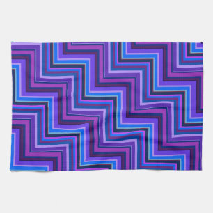 Blue and purple stripes stairs kitchen towel