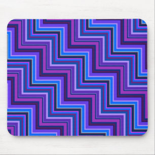Blue and purple stripes stairs mouse pad