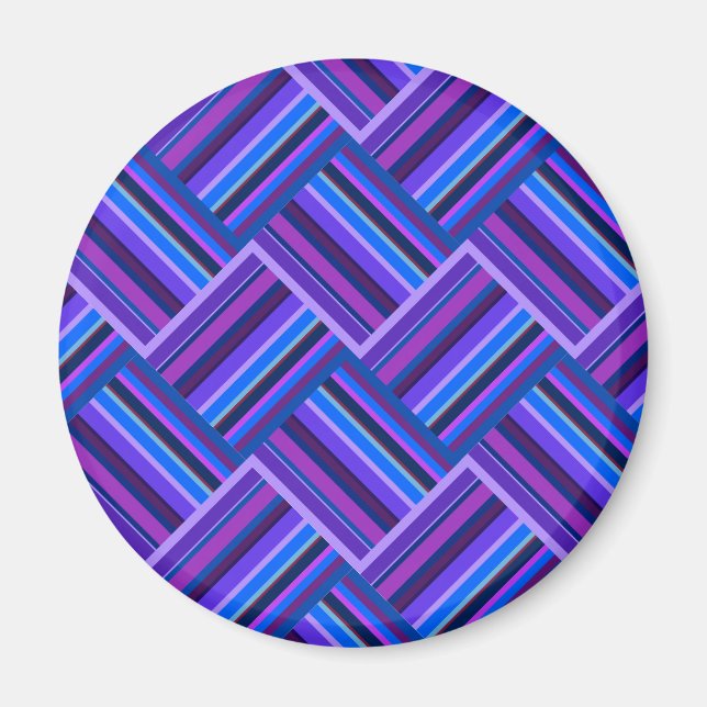 Blue and purple stripes weave magnet (Front)
