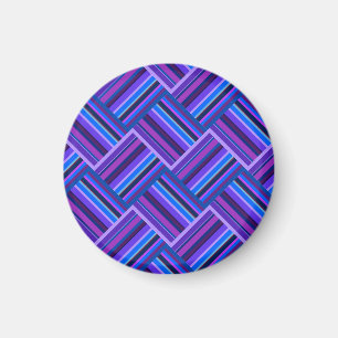 Blue and purple stripes weave magnet