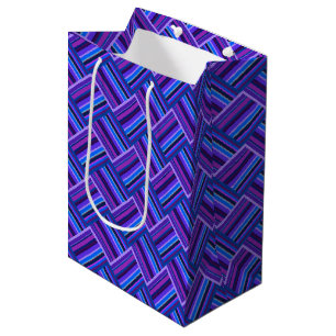 Blue and purple stripes weave medium gift bag