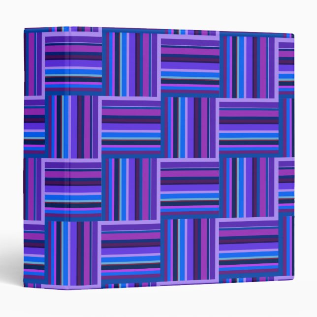 Blue and purple stripes weave pattern binder (Front/Spine)