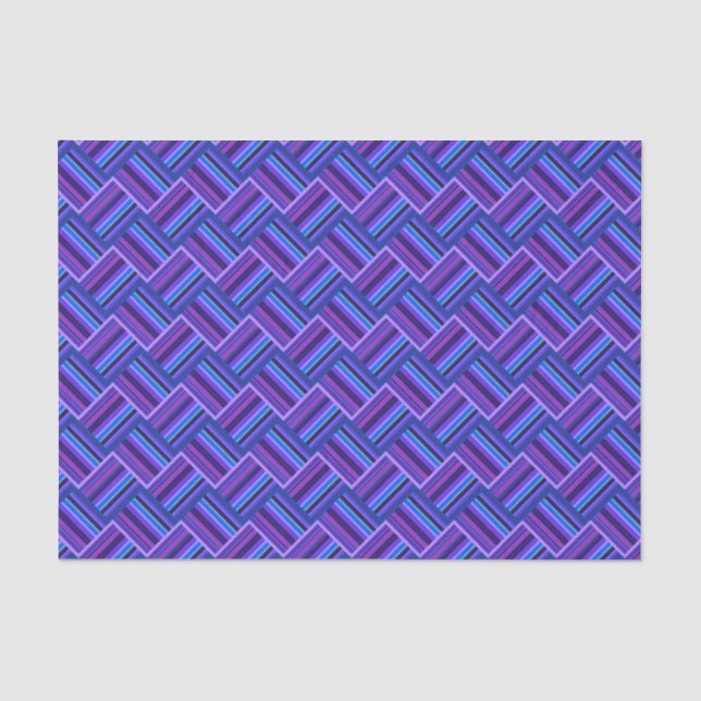 Blue and purple stripes weave tissue paper (Front)
