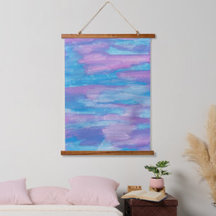 Blue and Purple Swirl Abstract  Hanging Tapestry