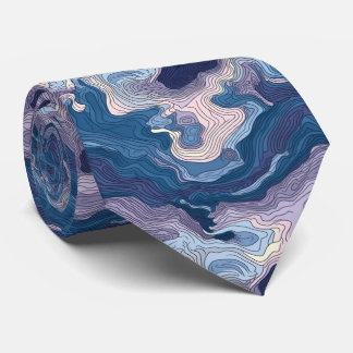 Blue and Purple Topography Neck Tie