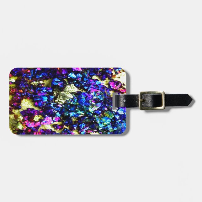 Blue and Purple Treasure Personalize it! Luggage Tag (Front Horizontal)