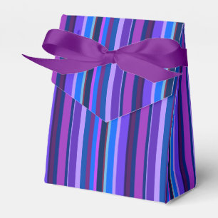 Blue and purple vertical stripes favor box