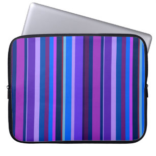Blue and purple vertical stripes laptop sleeve