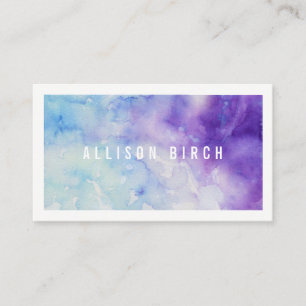 Blue and Purple Watercolor Business Card