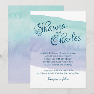 Blue and Purple Watercolor Wash Invitation