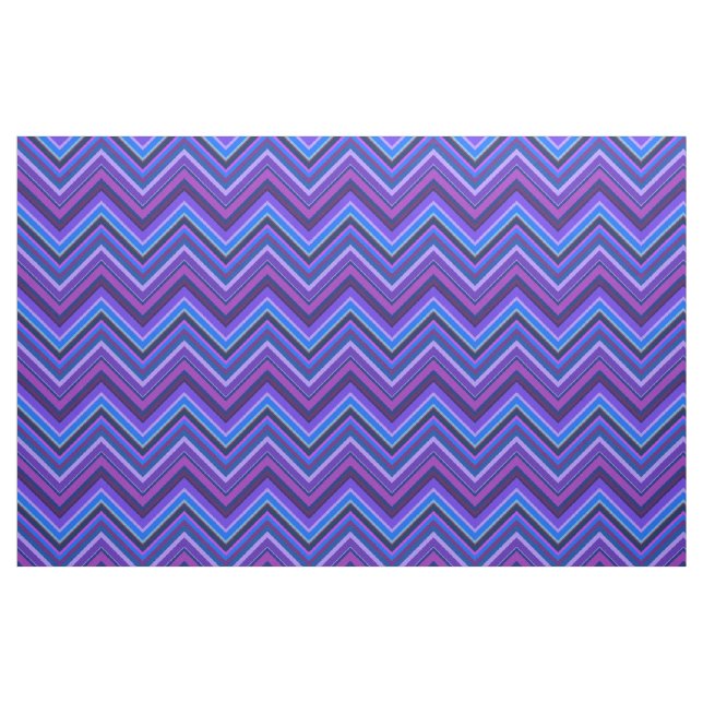 Blue and purple zigzag stripes fabric (Fat Quarter)