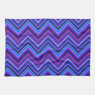 Blue and purple zigzag stripes kitchen towel
